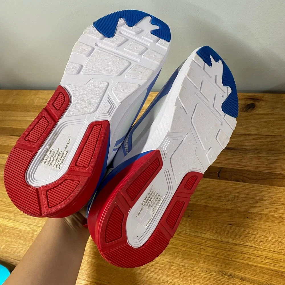 Fabletics Westlake Performance Sneakers Womens 8.5 Blue White Red Athletic Shoes